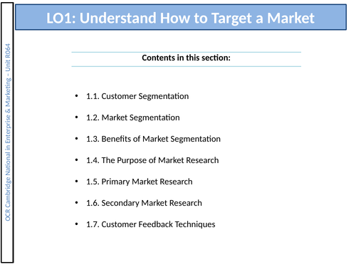 LO1: Target a market