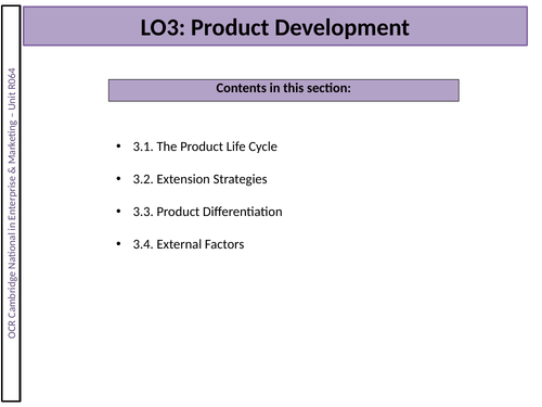 LO3: Product Development