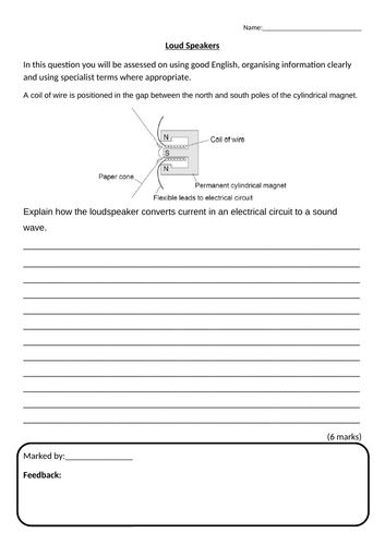 AQA KS4 GCSE Physics (Science) Speakers Lesson & Activities | Teaching ...