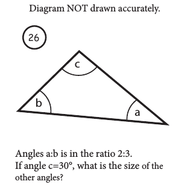 FIND 2 OF THE ANGLES IN TRIANGLES USING RATIOS given 3rd angle - 144 Q ...