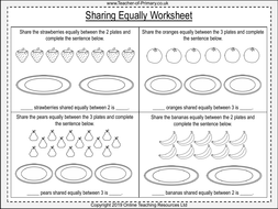 sharing equally year 1 by onlineteachingresources teaching