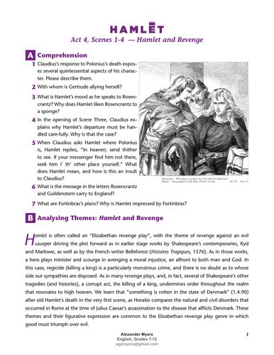 Hamlet (IB Shakespeare) - Act 4, Scenes 1-4 - Hamlet and Revenge