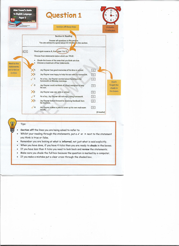 gcse english language paper 2 guide teaching resources
