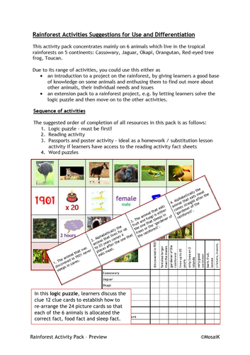 Rainforest KS2 Thinking Activities | Teaching Resources