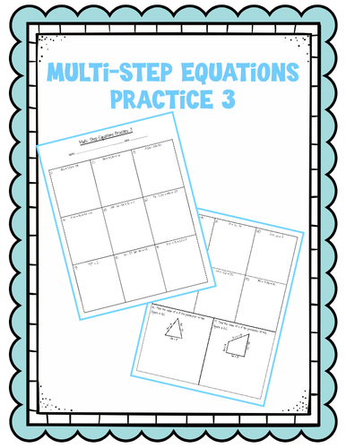 Multi-Step Equations Practice 3 | Teaching Resources