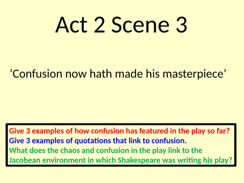 Macbeth Act 2 Scenes 1 4 4 Lessons Teaching Resources