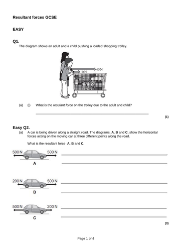 Resultant Forces Teaching Resources