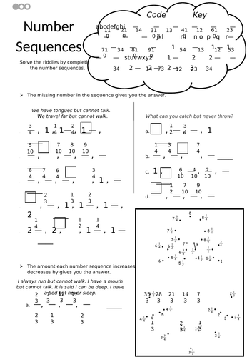 Number sequences worksheet pdf image