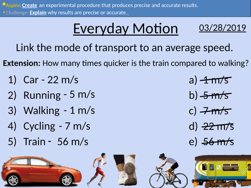 GCSE Physics: Scientific Defintions and Speed Experiment