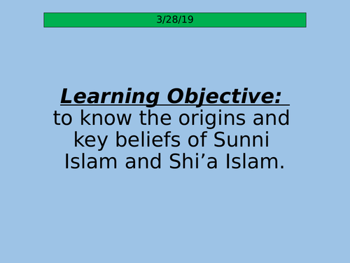 Key Beliefs of Sunni Islam and Shi'a Islam