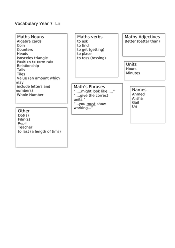 Maths Vocabulary Booklet (levelled) | Teaching Resources