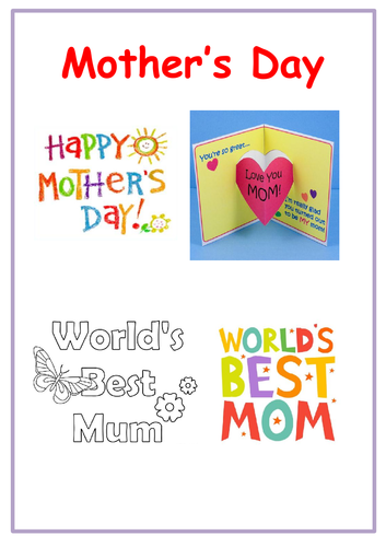 Mother's Day Booklet - 5 pages