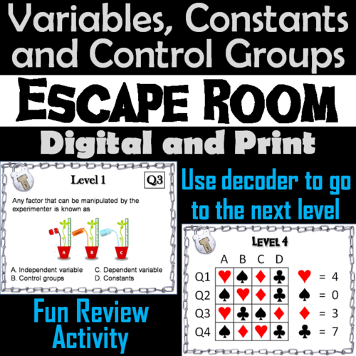 Independent and Dependent Variables Escape Room