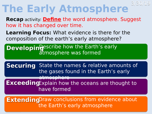 Edexcel CC17a Early Atmosphere