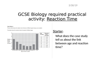 4.5.2.1 Required practical - Reaction time, AQA by saslouise - Teaching ...