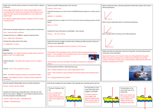 GCSE Matter  revision mat EDEXCEL