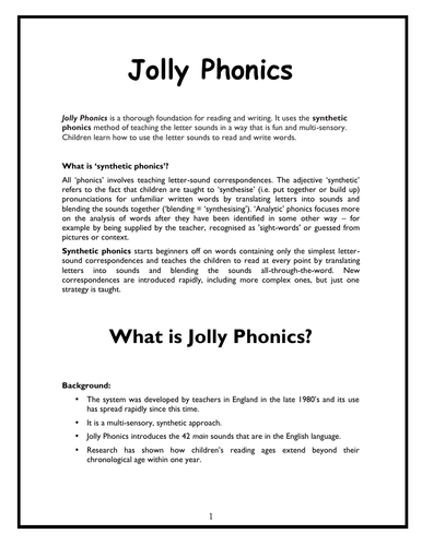 How to TEACH Jolly Phonics (18 pages)