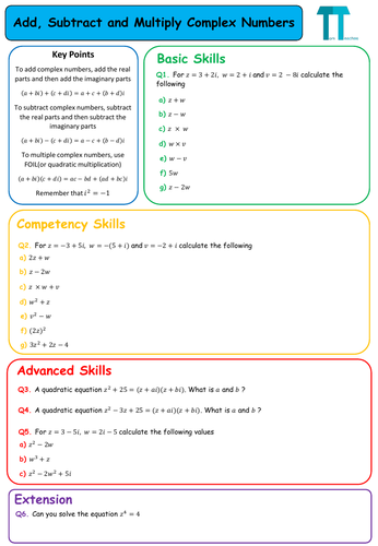 add-subtract-and-multiply-complex-numbers-teaching-resources