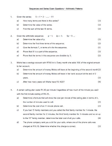 Sequences and Patterns | Teaching Resources