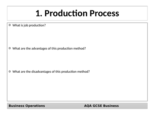 AQA GCSE Business (9-1) Revision Cards - Business Operations