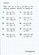 Linear equation problems and answers picture