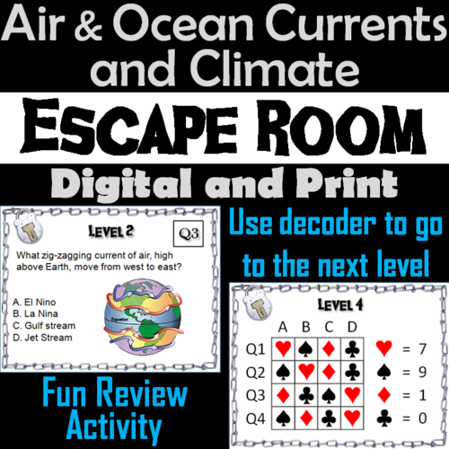 Air & Ocean Currents and Climate Activity: Earth Science Escape Room Review