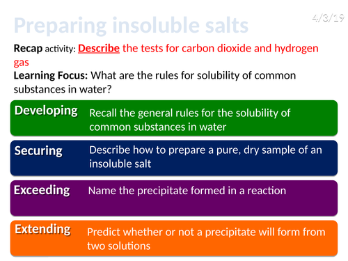 Cc8g Solubility Edexcel Combined Science Teaching Resources 3505