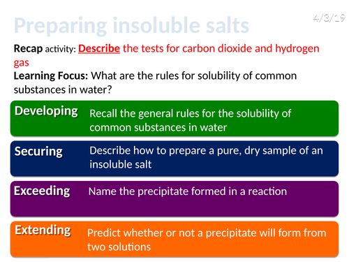 CC8g Solubility (Edexcel Combined Science)