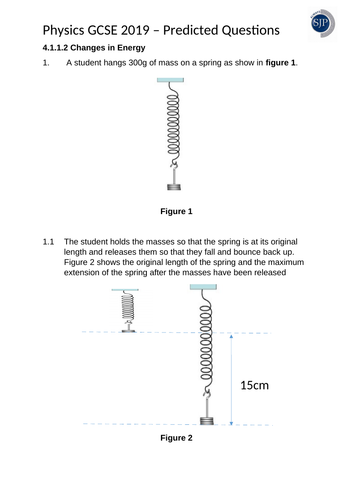 Physics 9-1 2019 Predicted Exam Questions Changes in Energy 4.1.1.2