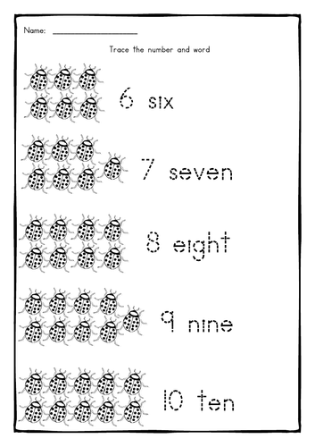 KINDER MATHS NUMBER 6 -10 | Teaching Resources