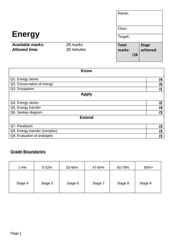 AQA KS3 Energy Transfers full scheme of work and resources (sow ...