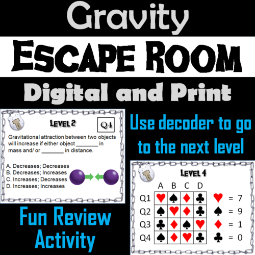 Gravity Activity: Physical Science Escape Room Game