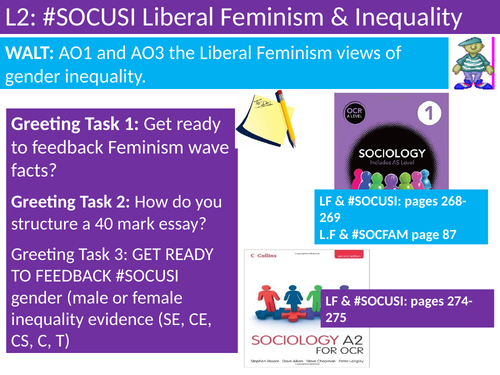 OCR A level Sociology #SOCUSI Lesson 2 (Understanding Social Inequality) Liberal Feminism