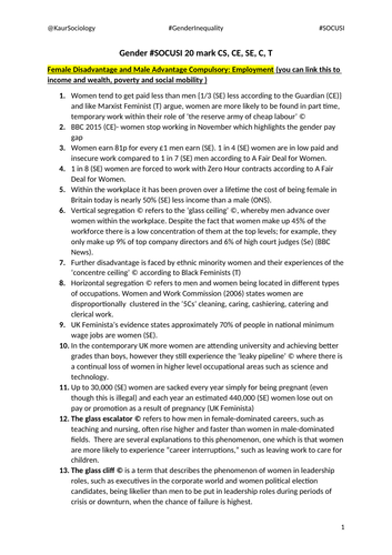 OCR A level Sociology #SOCUSI Lesson 9 (Understanding Social Inequality) Difference Feminism