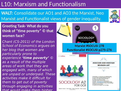 OCR A level Sociology #SOCUSI Lesson 10  (Understanding Social Inequality) Marxism and Feminism