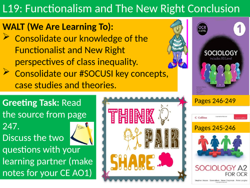 OCR A level Sociology #SOCUSI Lesson 19 (Understanding Social Inequality) Finish Func.