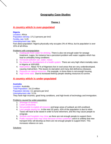 how to write a case study geography igcse