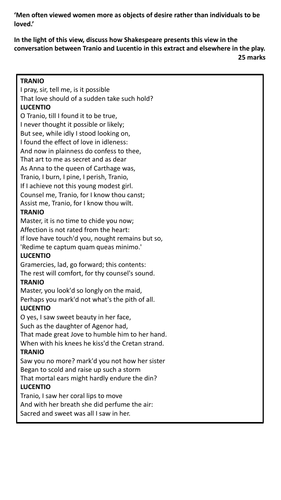 AQA A-level English Literature - Love Through the Ages - The Taming of the Shrew Question