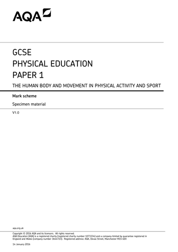 AQA GCSE PE 9-1 Paper 1 lessons, Worksheets and End of unit tests ...