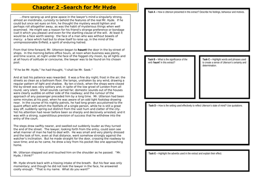 Jekyll and Hyde Revision : Extract Analysis (x3) | Teaching Resources