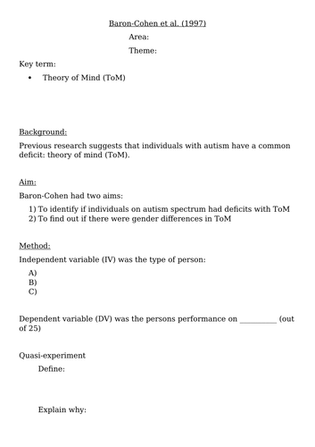 Baron-Cohen's 'Advanced Theory of Mind'