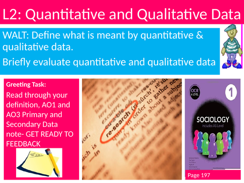 Sociology Research Methods #SOCRM Lesson 2 Quant vs Qual Data