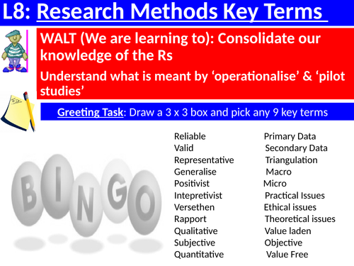 Sociology Research Methods #SOCRM Lesson 8 Methods Key Concepts