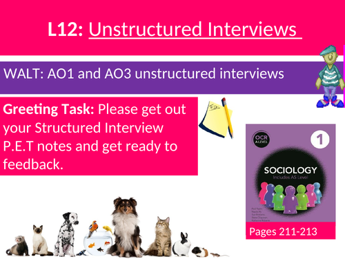 Sociology Research Methods Lesson 12 Unstructured Interviews