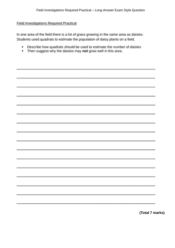 AQA GCSE Combined Science Biology Required Practical Revision 9-1 ...