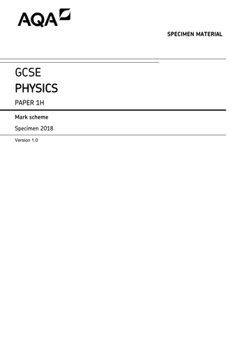 AQA 9-1 Physics Sample Papers Exam Papers | Teaching Resources