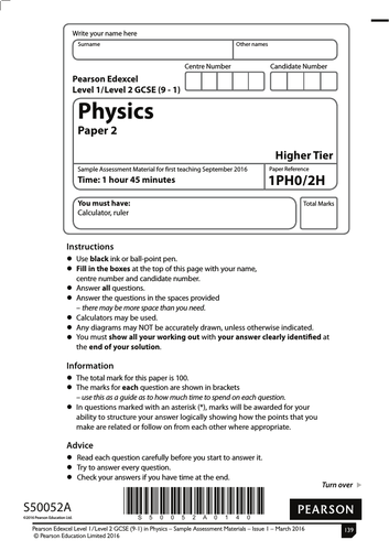edexcel gcse (9 1) science homework answers pdf physics