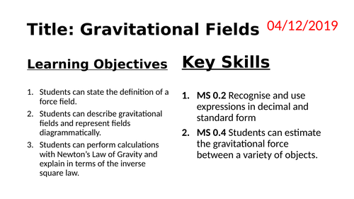 Gravitational Fields A-Level