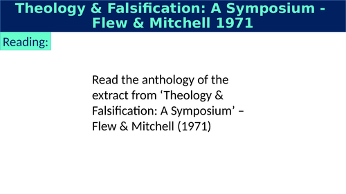 Flew Mitchell Theology Falsification Symposium Anthology for