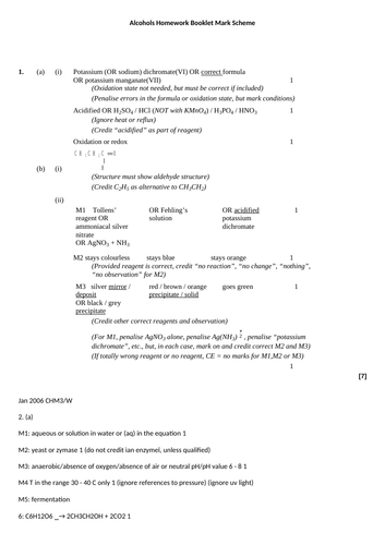 AQA AS Level Unit 3 Section 3 Alcohols (Oxidation, Required practical 5- cyclohexanol, hydration)